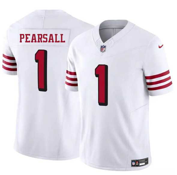 Men & Women & Youth San Francisco 49ers #1 Ricky Pearsall New White 2025 F.U.S.E. Vapor Untouchable Limited Stitched Jersey